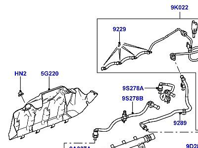 303ACG9 ТОПЛИВНЫЕ ФОРСУНКИ И ТРУБОПРОВОДЫ 3.6 V8 32V DOHC EFI ДИЗЕЛЬ  Range Rover (L322)