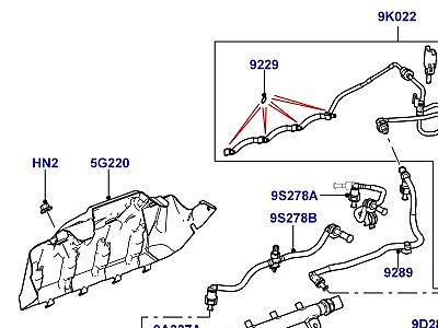 303ACGA ТОПЛИВНЫЕ ФОРСУНКИ И ТРУБОПРОВОДЫ 3.6 V8 32V DOHC EFI ДИЗЕЛЬ  Range Rover (L322)