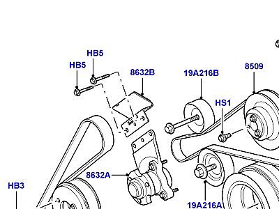 304ADJD ШКИВЫ И ПРИВОДНЫЕ РЕМНИ 4.2 БЕНЗИН V8 SUPERCHRGED  Range Rover (L322)