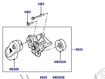 304ADLI ШКИВЫ И ПРИВОДНЫЕ РЕМНИ 5.0L OHC SGDI SC V8 БЕНЗИН, ВТОРИЧНЫЙ ПРИВОД  Range Rover (L322)