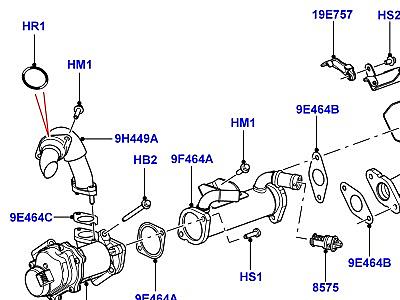 307AEB9 РЕЦИРКУЛЯЦИЯ ОТРАБОТАВШИХ ГАЗОВ 3.6 V8 32V DOHC EFI ДИЗЕЛЬ  Range Rover (L322)