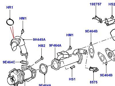 307AEBA РЕЦИРКУЛЯЦИЯ ОТРАБОТАВШИХ ГАЗОВ 3.6 V8 32V DOHC EFI ДИЗЕЛЬ  Range Rover (L322)