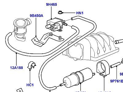 307AEEG ВАКУУМНОЕ УПРАВЛ. И ВПУСК ВОЗДУХА 4.4 БЕНЗИН V8 DOHC  Range Rover (L322)