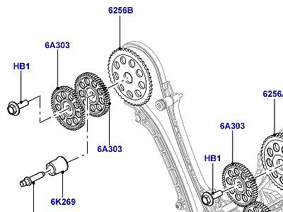 308AENE ГАЗОРАСПРЕДЕЛИТЕЛЬНЫЙ МЕХАНИЗМ 4.4L DOHC ДИЗЕЛЬ V8 DITC ЗВЕЗДОЧКИ, ЭЛЕКТРОМАГНИТЫ  Range Rover (L322)