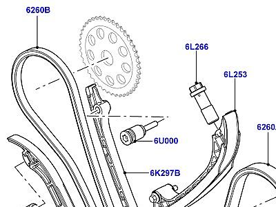 308AEOE ГАЗОРАСПРЕДЕЛИТЕЛЬНЫЙ МЕХАНИЗМ 4.4L DOHC ДИЗЕЛЬ V8 DITC ЦЕПИ ГАЗОРАСПРЕДЕЛИТЕЛЬНОГО МЕХАНИЗМА, НАТЯЖИТЕЛИ  Range Rover (L322)