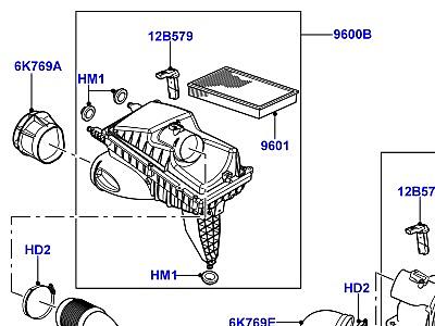 311AFJE ВОЗДУШНЫЙ ФИЛЬТР 4.4L DOHC ДИЗЕЛЬ V8 DITC  Range Rover (L322)
