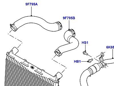 311AFNA ПРОМ.ТЕПЛООБМ/ВОЗДУХОВОДЫ И ШЛАНГИ 3.6 V8 32V DOHC EFI ДИЗЕЛЬ  Range Rover (L322)