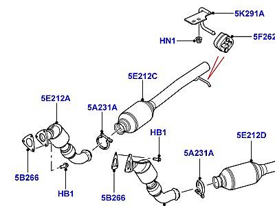 321AIN9 СИСТЕМА ВЫПУСКА 3.6 V8 32V DOHC EFI ДИЗЕЛЬ  Range Rover (L322)