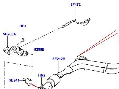 321AINE СИСТЕМА ВЫПУСКА 4.4L DOHC ДИЗЕЛЬ V8 DITC ПЕРЕДНИЙ  Range Rover (L322)