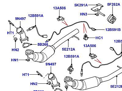 321AINH СИСТЕМА ВЫПУСКА 5.0L OHC SGDI NA V8 БЕНЗИН  Range Rover (L322)
