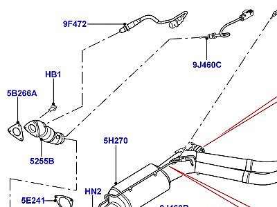 321AIOE СИСТЕМА ВЫПУСКА 4.4L DOHC ДИЗЕЛЬ V8 DITC ПЕРЕДНИЙ  Range Rover (L322)