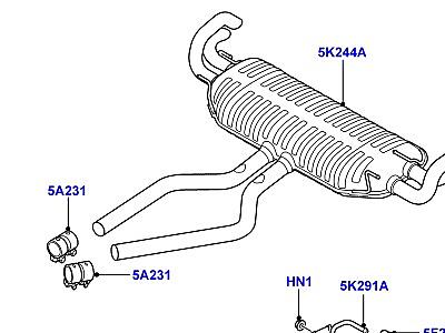 321AIPE СИСТЕМА ВЫПУСКА 4.4L DOHC ДИЗЕЛЬ V8 DITC ЗАДНИЙ ГЛУШИТЕЛЬ  Range Rover (L322)