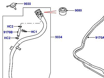 323AJK9 ТОПЛИВНЫЙ БАК И СОПУТСТВУЮЩИЕ ЭЛЕМЕНТЫ 3.6 V8 32V DOHC EFI ДИЗЕЛЬ  Range Rover (L322)