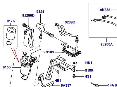 323AJT9 ТОПЛИВНЫЕ МАГИСТРАЛИ 3.6 V8 32V DOHC EFI ДИЗЕЛЬ  Range Rover (L322)