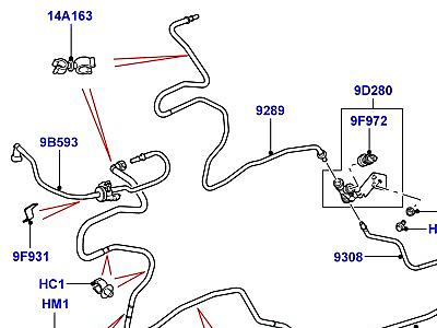 323AJTH ТОПЛИВНЫЕ МАГИСТРАЛИ 5.0L OHC SGDI NA V8 БЕНЗИН, ПЕРЕДНИЙ  Range Rover (L322)