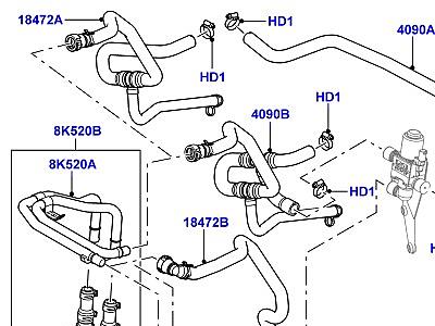 401ABD ШЛАНГИ ОТОПИТЕЛЯ ПЕРЕДНИЙ  Range Rover (L322)