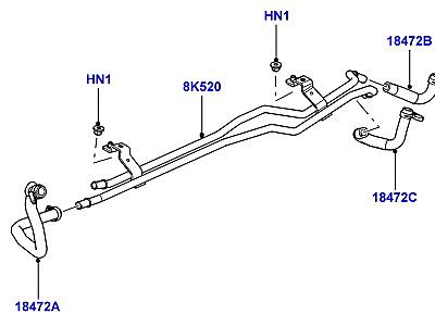 401ABE ШЛАНГИ ОТОПИТЕЛЯ ЗАДНИЙ  Range Rover (L322)