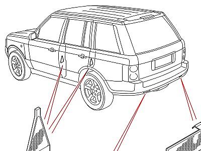 416AEY ЗАДНИЕ ФОНАРИ ТОЛЬКО ОТРАЖАТЕЛЬ И ПАНЕЛЬ (С КЛЕЕВЫМ ОСНОВАНИЕМ)  Range Rover (L322)