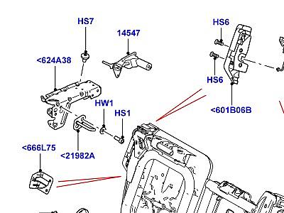 507AGK СПИНКА ЗАДНЕГО СИДЕНЬЯ ЗАПИРАНИЕ МЕХАНИЗМ  Range Rover (L322)