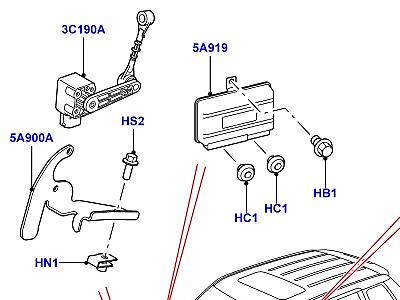 204ACL ОРГАНЫ УПРАВЛЕНИЯ /ЭЛЕКТР. ЭЛЕМЕНТЫ ПНЕВМ.ПОДВ.  Range Rover Sport (L320)