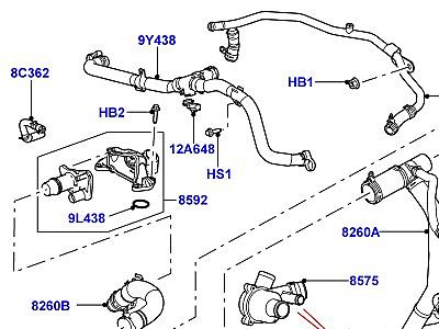 302ABJ6 ТРУБОПРОВОДЫ И ШЛАНГИ СИСТЕМЫ ОХЛАЖДЕНИЯ, 3.0 ДИЗЕЛЬ 24V DOHC TC  Range Rover Sport (L320)