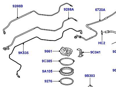 323AJM9 ТОПЛИВНЫЙ БАК И СОПУТСТВУЮЩИЕ ЭЛЕМЕНТЫ 3.6 V8 32V DOHC EFI ДИЗЕЛЬ, АВТОМОБИЛИ С ОРИГИНАЛЬНЫМ ТОПЛИВНЫМ БАКОМ С 3 ВЕНТИЛЯЦИОННЫМИ ТРУБОПРОВОДАМИ  Range Rover Sport (L320)