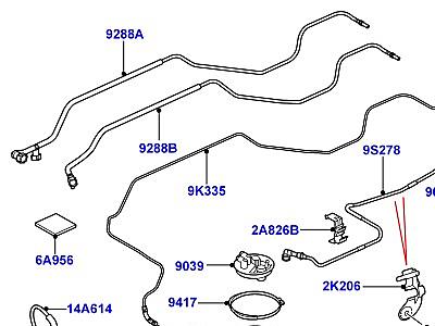 323AJN9 ТОПЛИВНЫЙ БАК И СОПУТСТВУЮЩИЕ ЭЛЕМЕНТЫ 3.6 V8 32V DOHC EFI ДИЗЕЛЬ, АВТОМОБИЛИ, ОБОРУДОВАННЫЕ ТОПЛИВНЫМ БАКОМ 10MY С 2 ВЕНТИЛЯЦИОННЫМИ ТРУБОПРОВОДАМИ ЭТОТ РАЗДЕЛ ОТНОСИТСЯ К TSB LTB00280  Range Rover Sport (L320)