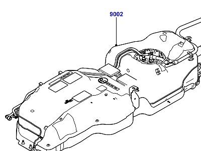 323AJO9 ТОПЛИВНЫЙ БАК И СОПУТСТВУЮЩИЕ ЭЛЕМЕНТЫ 3.6 V8 32V DOHC EFI ДИЗЕЛЬ, НОВЫЙ СБОРОЧНЫЙ УЗЕЛ ДЛЯ УСТАНОВКИ ТОПЛИВНОГО БАКА 2010MY НА АВТОМОБИЛИ, ИЗГОТОВЛЕННЫЕ ДО 10MY  Range Rover Sport (L320)