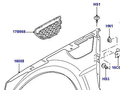 501AAZ ПЕРЕГОРОДКА И ПЕРЕДНИЕ КРЫЛЬЯ  Range Rover Sport (L320)