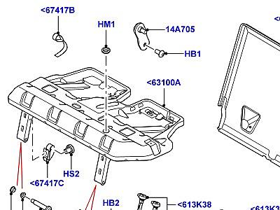 507AHJ РАМА ЗАДНЕГО СИДЕНЬЯ  Range Rover Sport (L320)