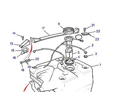 I01125 FUEL TANK PUMP AND MOUNTINGS  Range Rover Classic