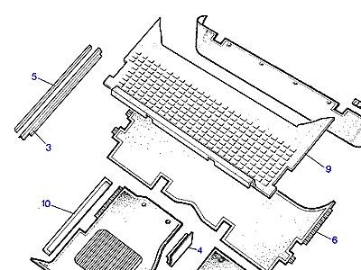K01030 CARPETS-FRONT FLOOR-FROM (V) DA296637 (2DR) & (V) DA299852 (4DR)  Range Rover Classic