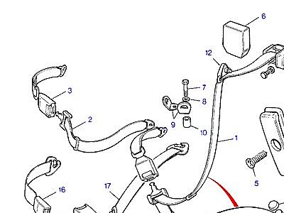 L01015 REAR SEAT BELT  Range Rover Classic