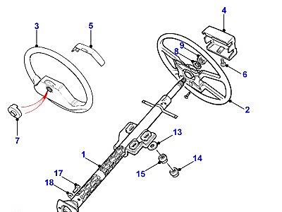 M02020 STEERING WHEEL & COLUMN  Range Rover Classic
