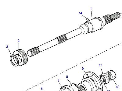 O01040 REAR FLANGE & OUTPUT SHAFT  Range Rover Classic