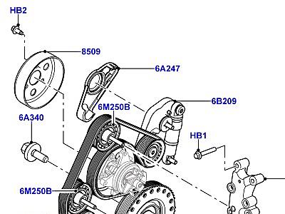 304ADI1 ШКИВЫ И ПРИВОДНЫЕ РЕМНИ 2.0 16 КЛАП., ТУРБОНАДДУВ, БЕНЗИН  Range Rover Evoque (L538)