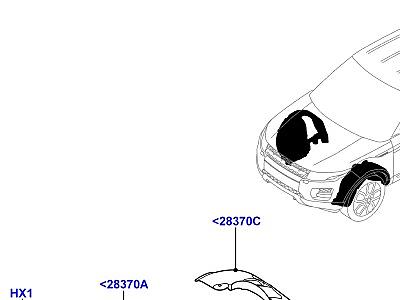 501AAW ПЕРЕДНBT ПАНЕЛИ, ФАРТУКИ И ЛОНЖЕРОНЫ КОЛЕСНАЯ АРКА  Range Rover Evoque (L538)
