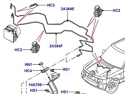 215AFF ЗАДНИЕ ТОРМОЗНЫЕ ТРУБОПРОВОДЫ  Range Rover (L322)