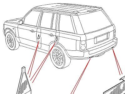 416AEZ ЗАДНИЕ ФОНАРИ ТОЛЬКО ОТРАЖАТЕЛЬ И ПАНЕЛЬ (С КЛЕЕВЫМ ОСНОВАНИЕМ)  Range Rover (L322)