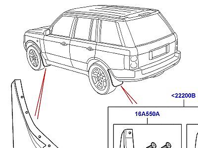 500AAS БРЫЗГОВИКИ АКСЕССУАРЫ  Range Rover (L322)