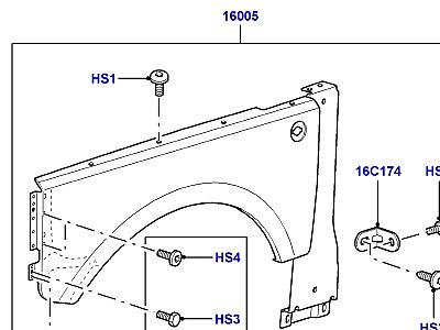 501AAY ПЕРЕГОРОДКА И ПЕРЕДНИЕ КРЫЛЬЯ  Range Rover (L322)