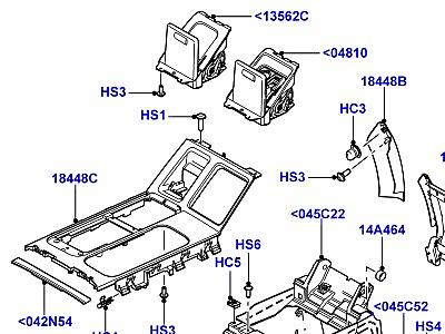 509AIU НАПОЛЬНАЯ КОНСОЛЬ ДЛЯ ДЕРЖАТЕЛЯ В СБОРЕ  Range Rover (L322)