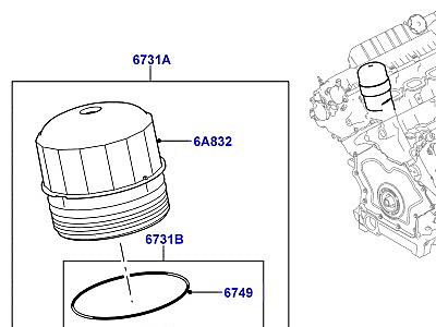 301AAY7 МАСЛЯНЫЙ РАДИАТОР И ФИЛЬТР 3.0L DOHC GDI SC V6 БЕНЗИН, ФИЛЬТР  Range Rover (L405)