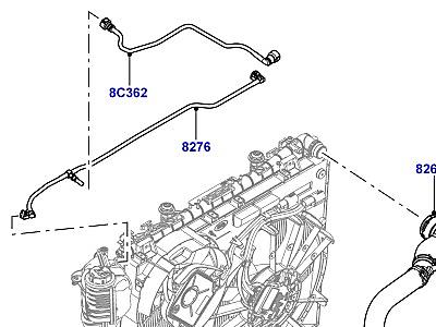 302ABJE ТРУБОПРОВОДЫ И ШЛАНГИ СИСТЕМЫ ОХЛАЖДЕНИЯ, 4.4L DOHC ДИЗЕЛЬ V8 DITC  Range Rover (L405)