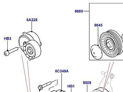 304ADL1 ШКИВЫ И ПРИВОДНЫЕ РЕМНИ 2.0 16 КЛАП., ТУРБОНАДДУВ, БЕНЗИН  Range Rover (L405)