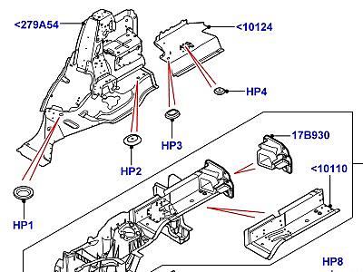 500AAD ЦЕНТРАЛЬНАЯ И ЗАДНЯЯ СЕКЦИИ ПОЛА  Range Rover (L405)