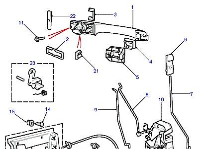 C01070 FRONT DOOR LATCH MECHANISM  Range Rover (P38)