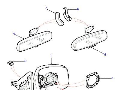 C01135 MIRRORS-FROM (V) YA430702  Range Rover (P38)