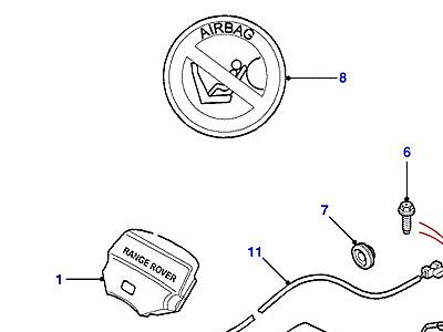 D01020 МОДУЛЬ ПОДУШКИ БЕЗОП. И ДАТЧИКИ  Range Rover (P38)