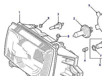 D09035 HEADLAMPS-TO (V) XA422229  Range Rover (P38)